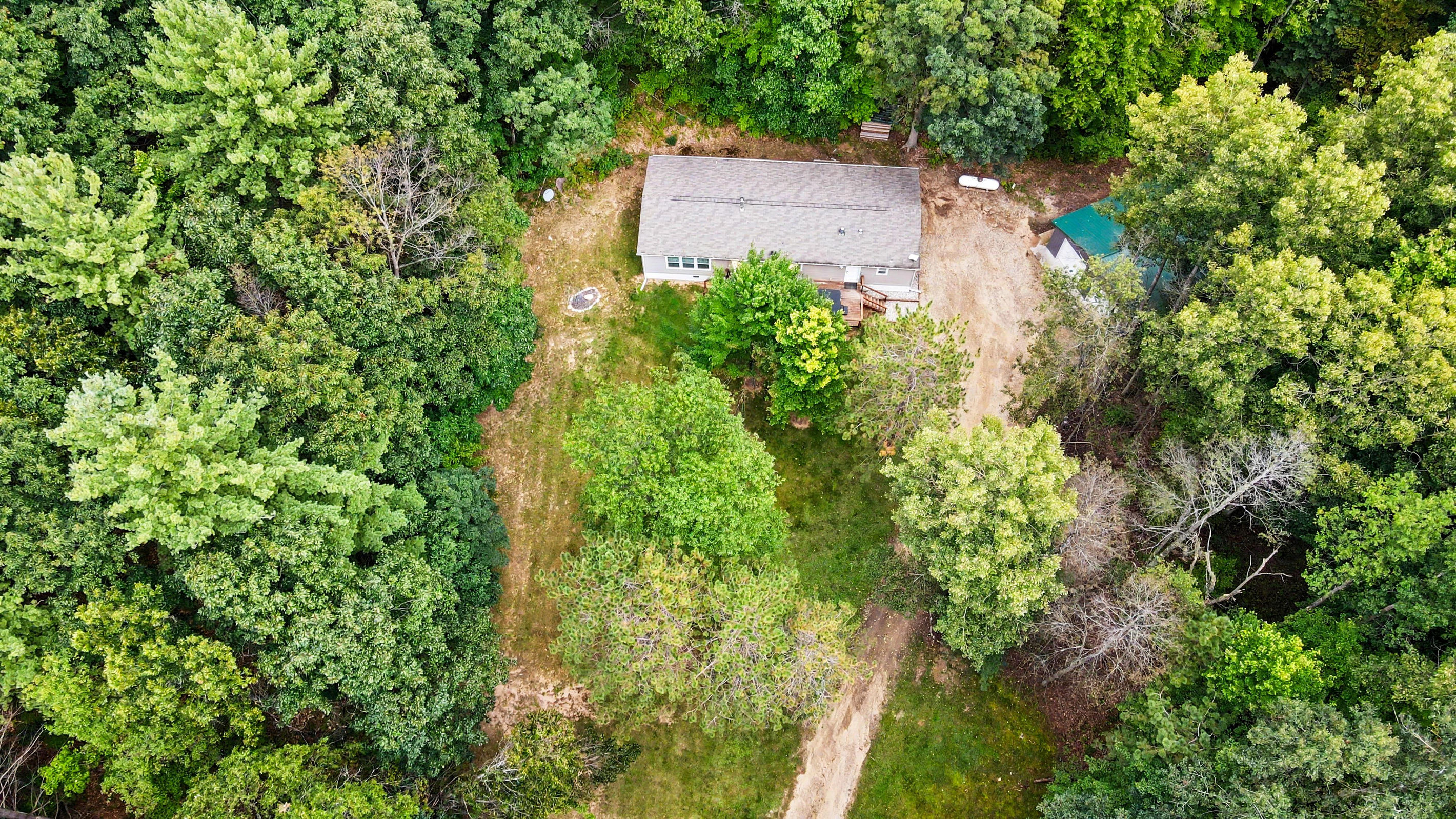 Aerial view of the property.