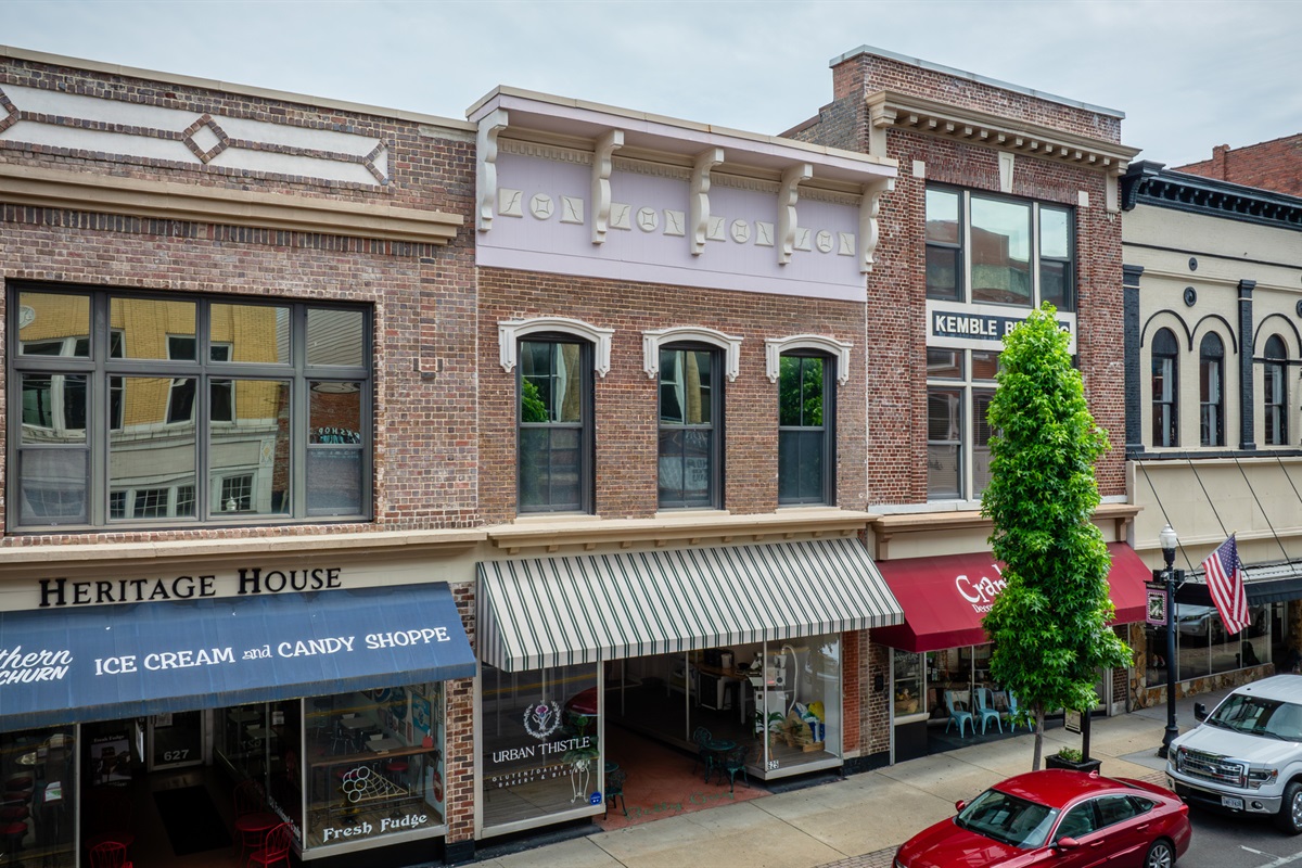 All of our buildings pictured here have been historically restored and they house six beautiful lofts! Book your stay today and Live Like a Local.