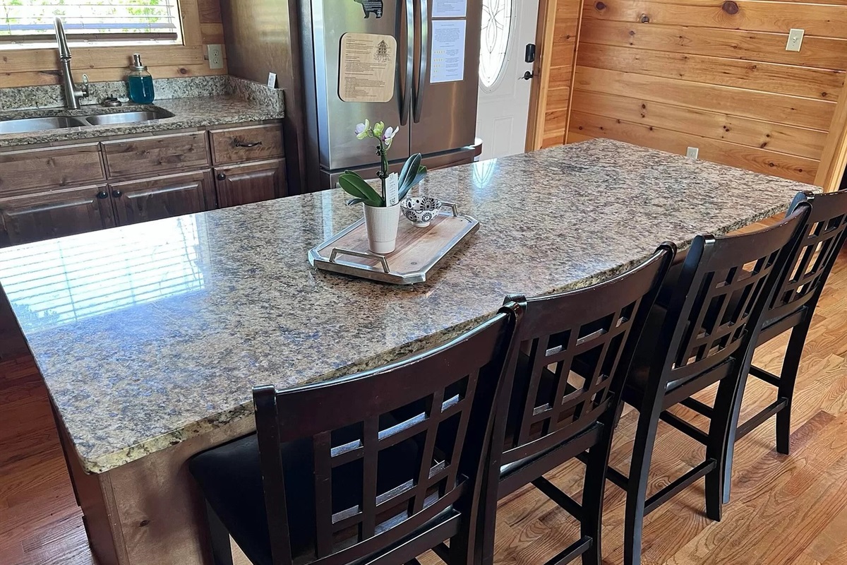 Kitchen island so everyone can gather in the kitchen