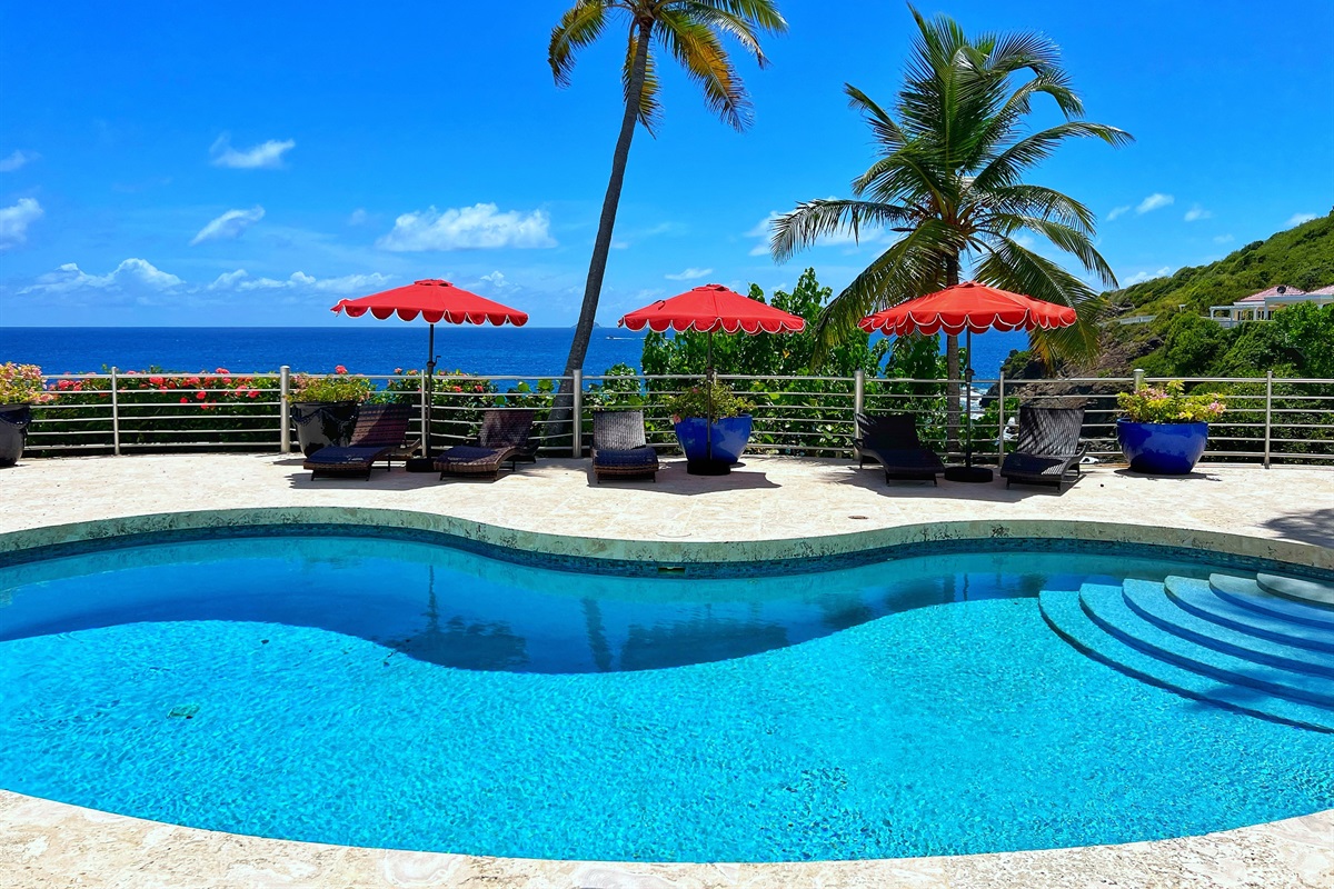 Dive into the pool steps from your bedroom for ultimate convenience.