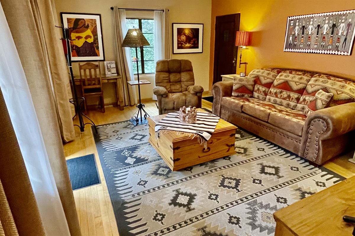 Relax and unwind in this cozy southwestern living room.