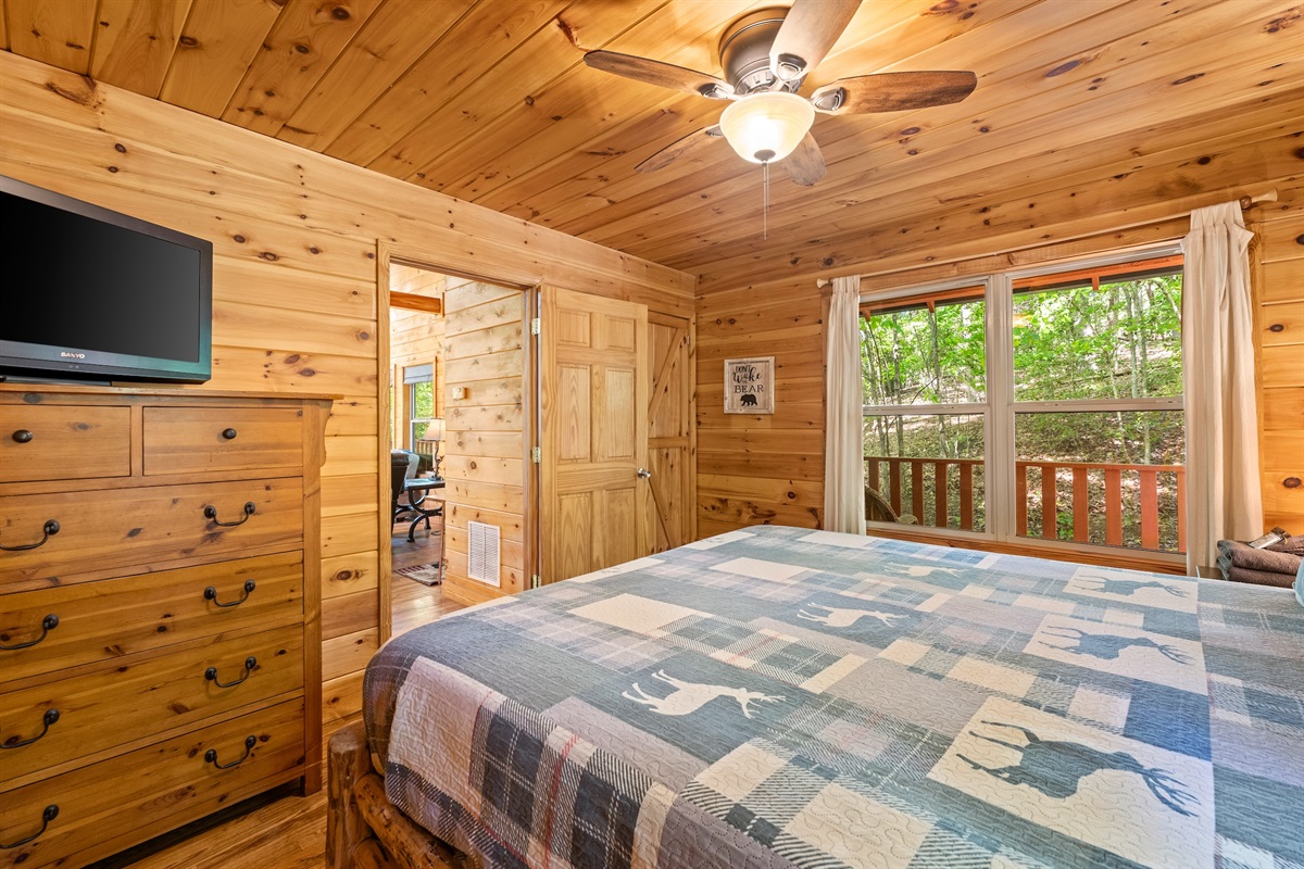 Main Floor Master King Log Bedroom