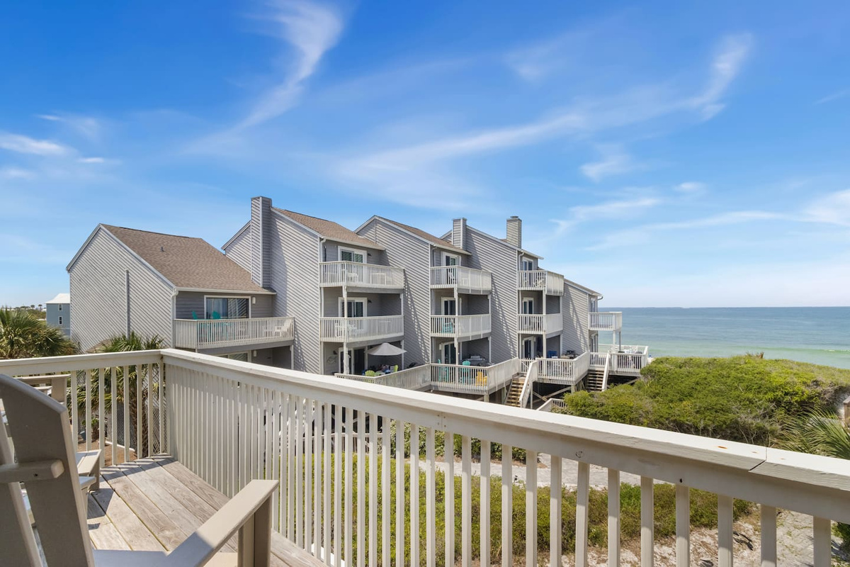 The Gulf from the master suite window &mdash; a view worth waking up early for.
