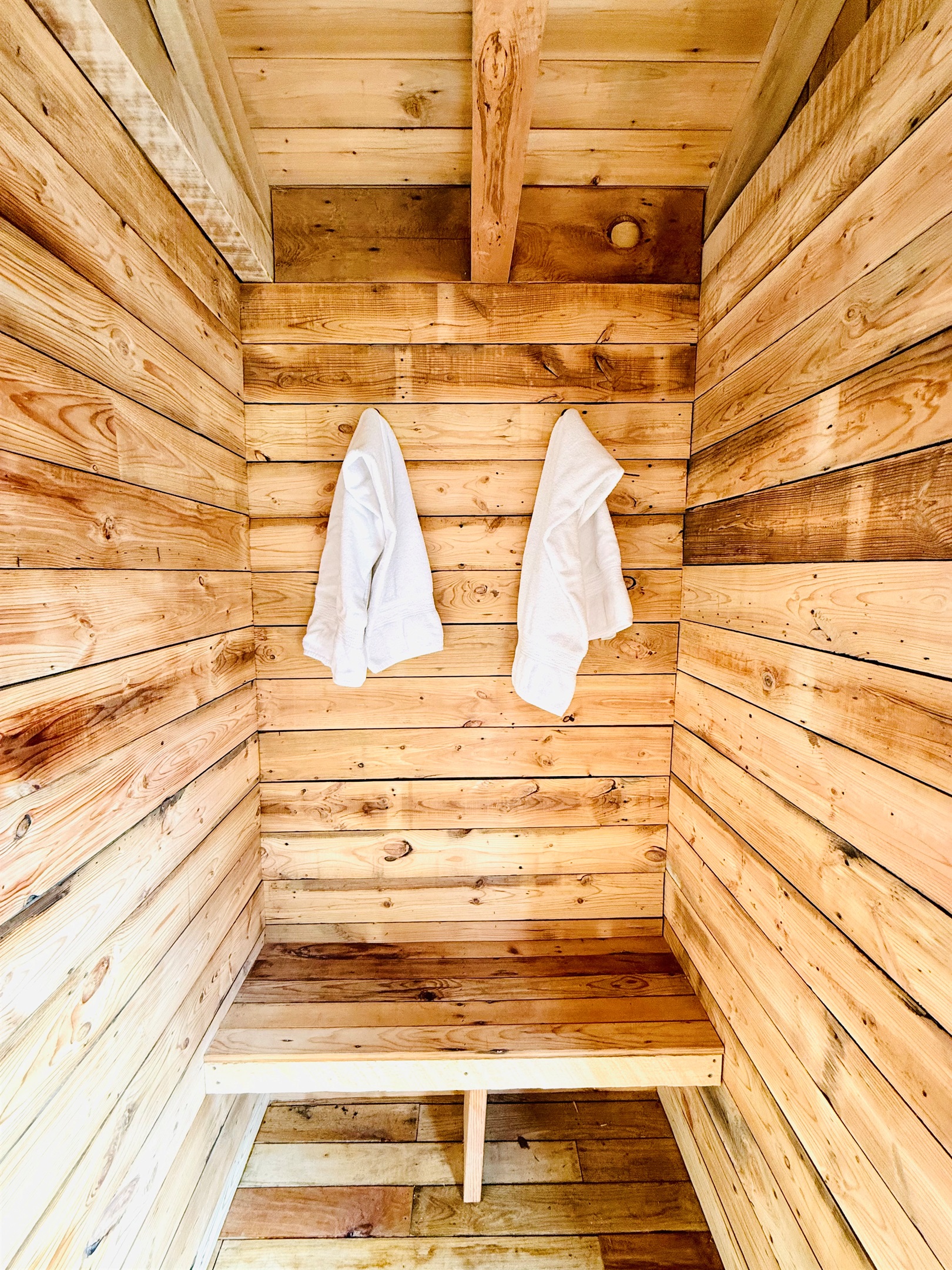 Changing room inside the sauna