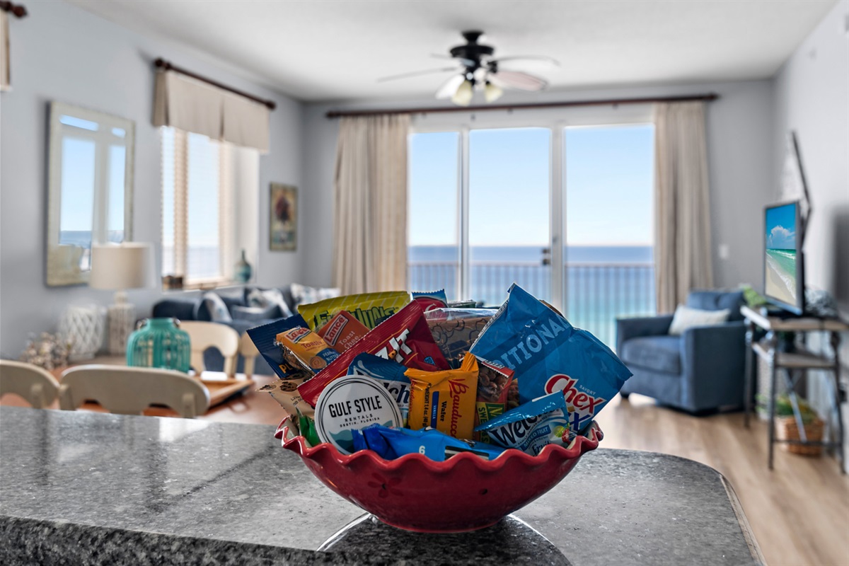 Welcome Snacks after a long travel day! Thank you for being our guests!