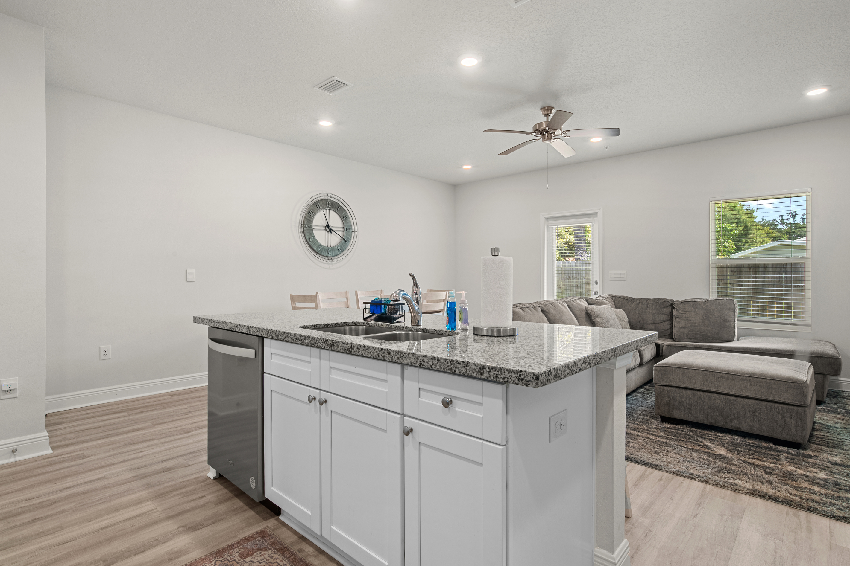 The kitchen island makes meal prep a breeze.