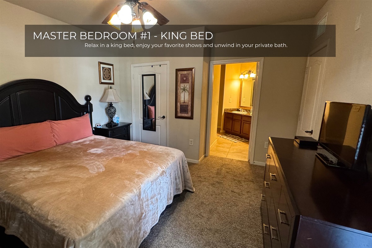 King bed with Private bathroom