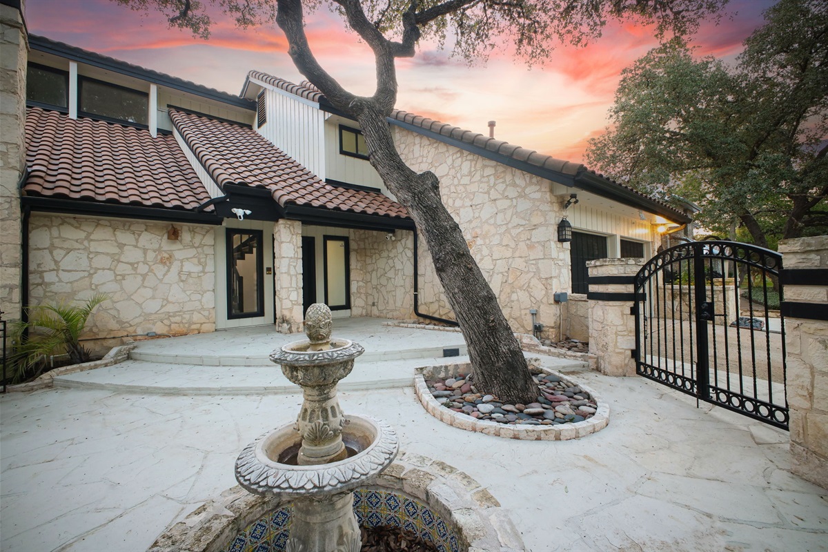 A gated entrance for your security and a charming courtyard set the stage for your San Antonio escape.