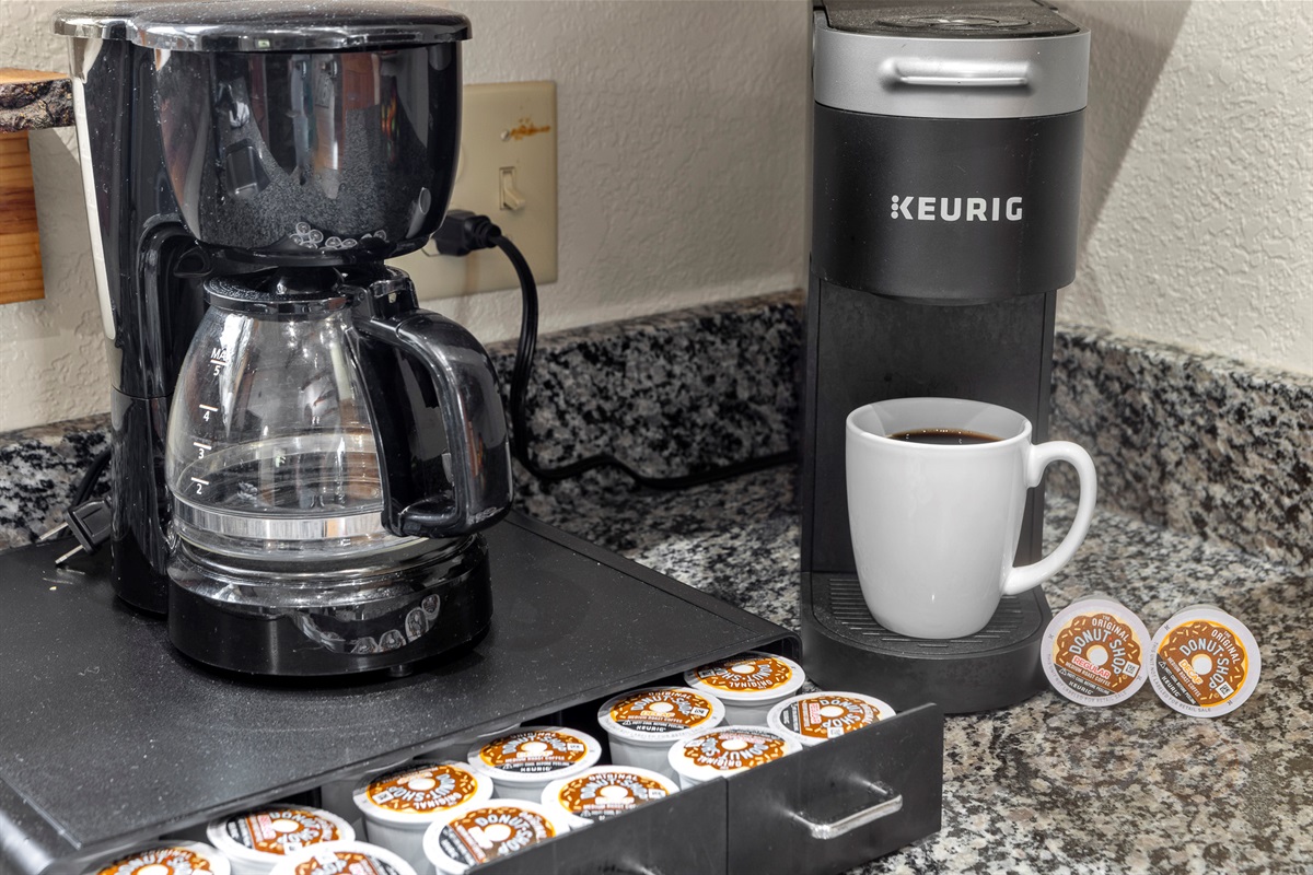 Coffee Station: Brew your perfect cup and savor morning delights in this stylish setup!