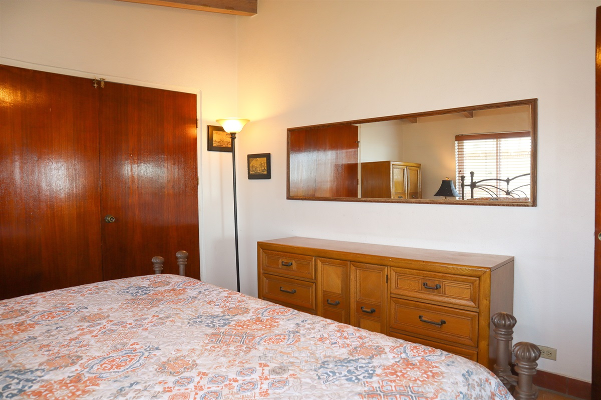 Circa Del Mar - Upstairs Bedroom 3 with a King bed with Wesley Allen headboard and open-toe foot posts.