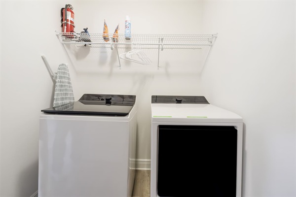 A spacious washer and dryer.