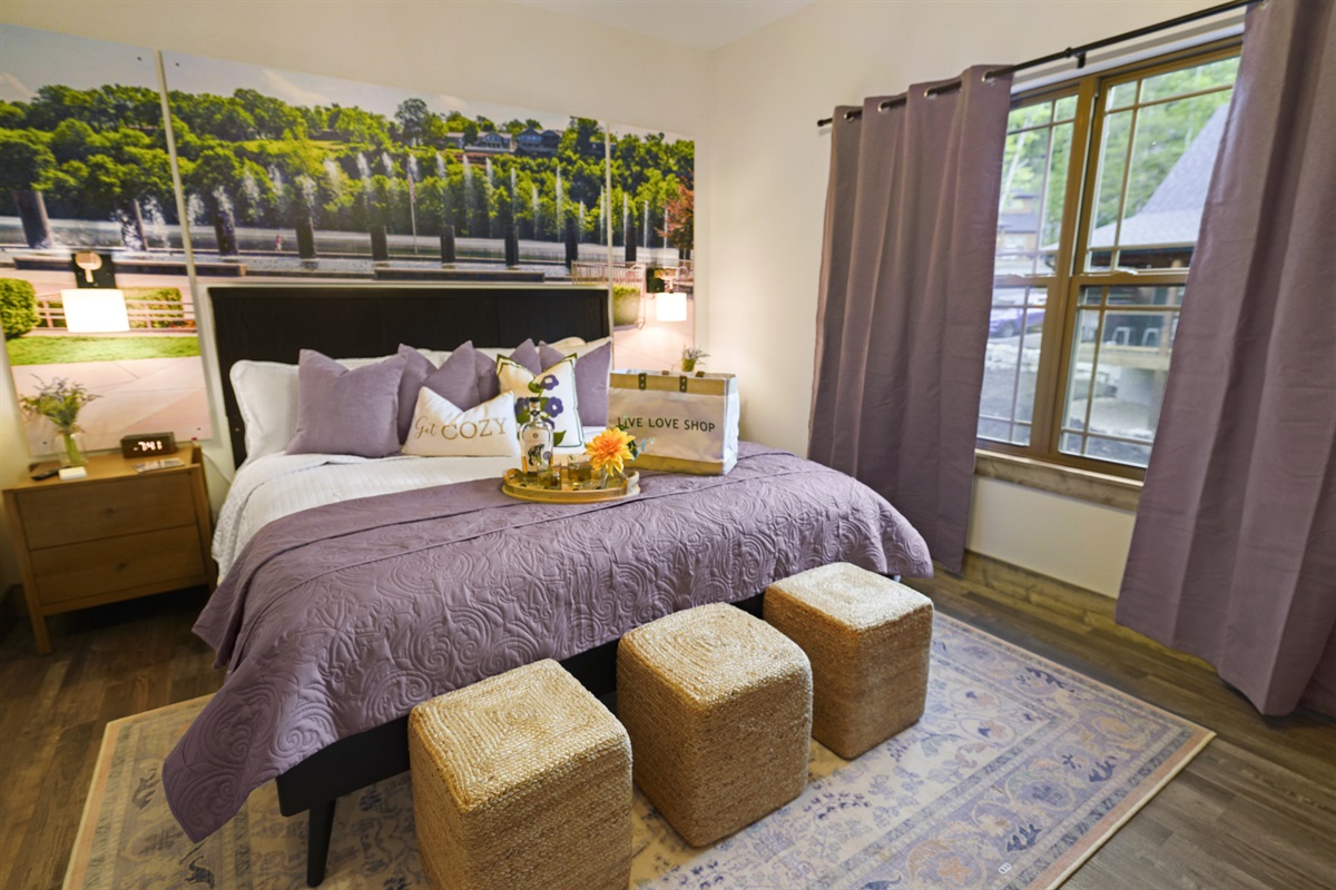 The Branson Landing room with luxury king mattress, bedding and attached ensuite bathroom