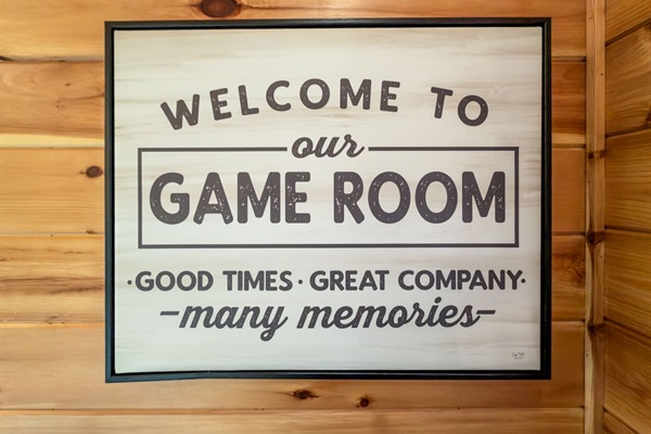 Welcome to our Game Room! 