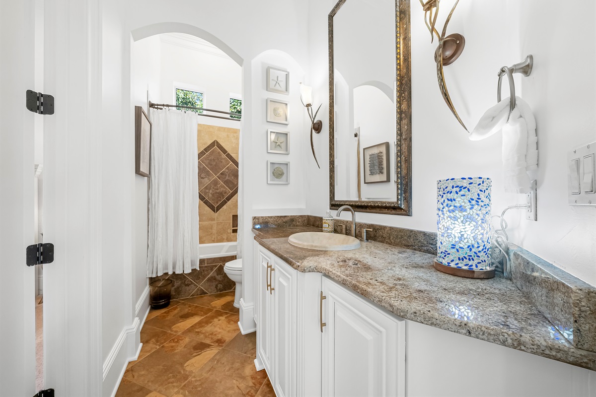 Downstairs full Bath shared with BR