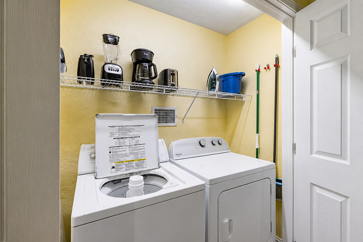 We offer a full-sized washer and dryer...which is a great amenity!  No stackable here!