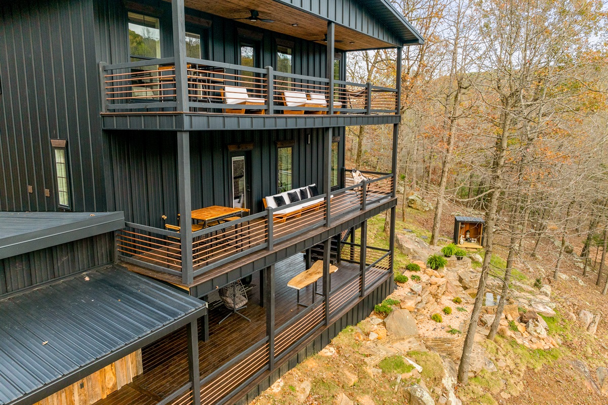 Three level deck views