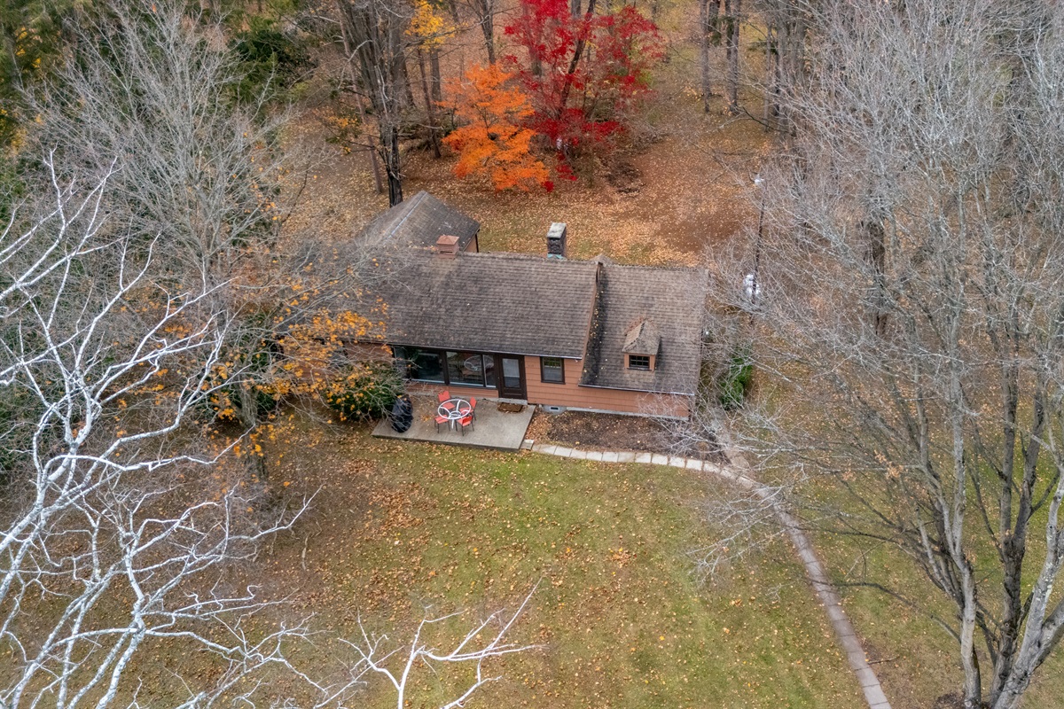 Aerial view of the secondary house