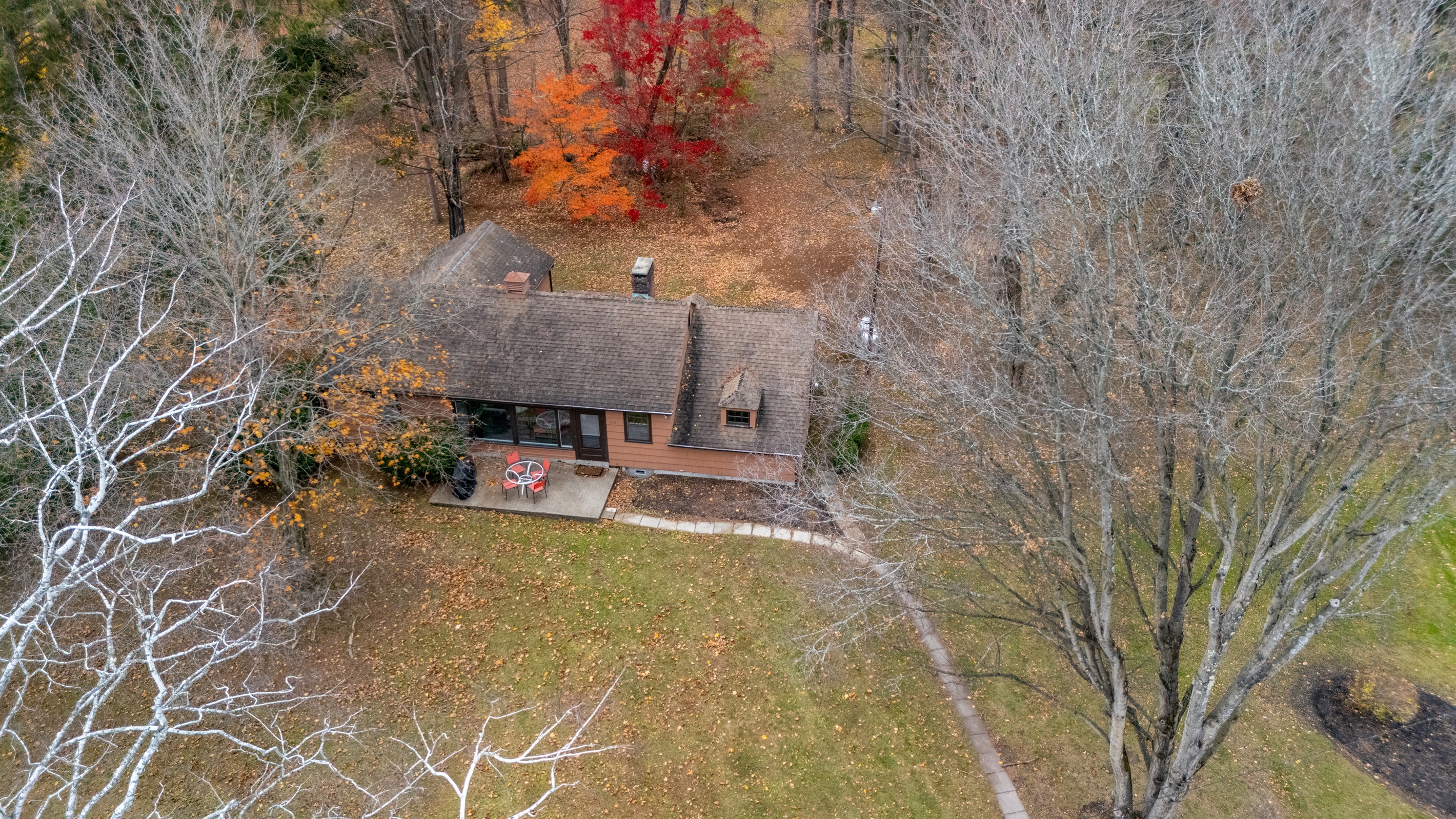 Aerial view of the secondary house