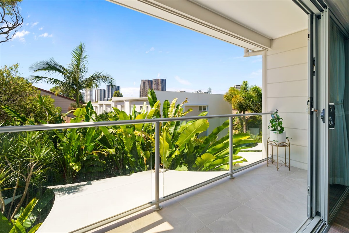 Master Bedroom Balcony overlooks the tropical garden below
