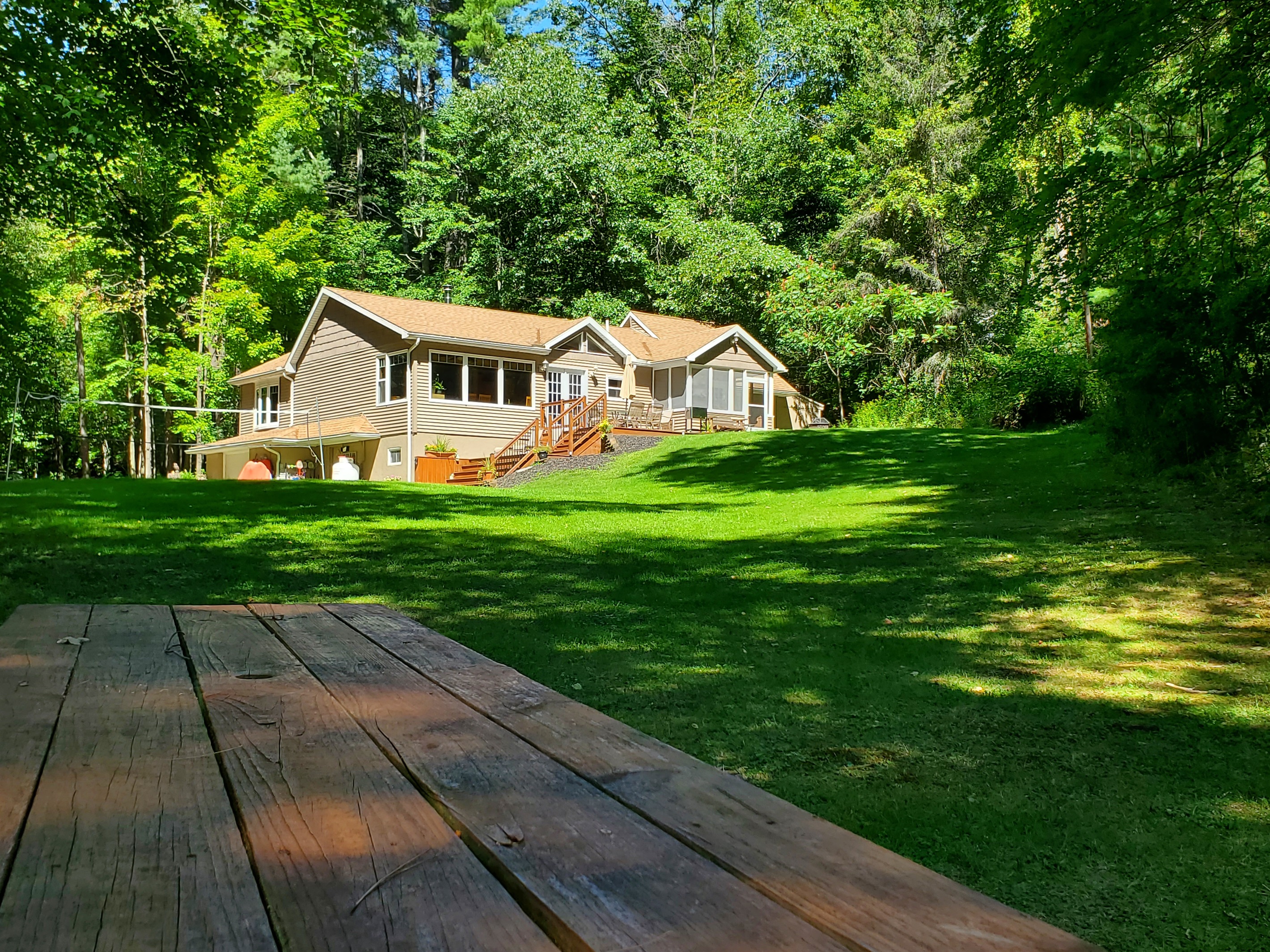 View from down near the water looking up to the house