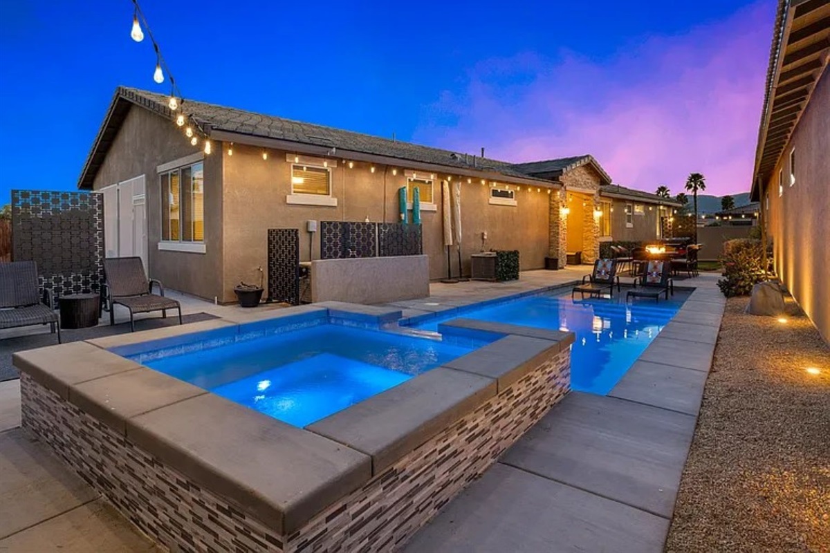 Enjoy a night swim or relax in the spa