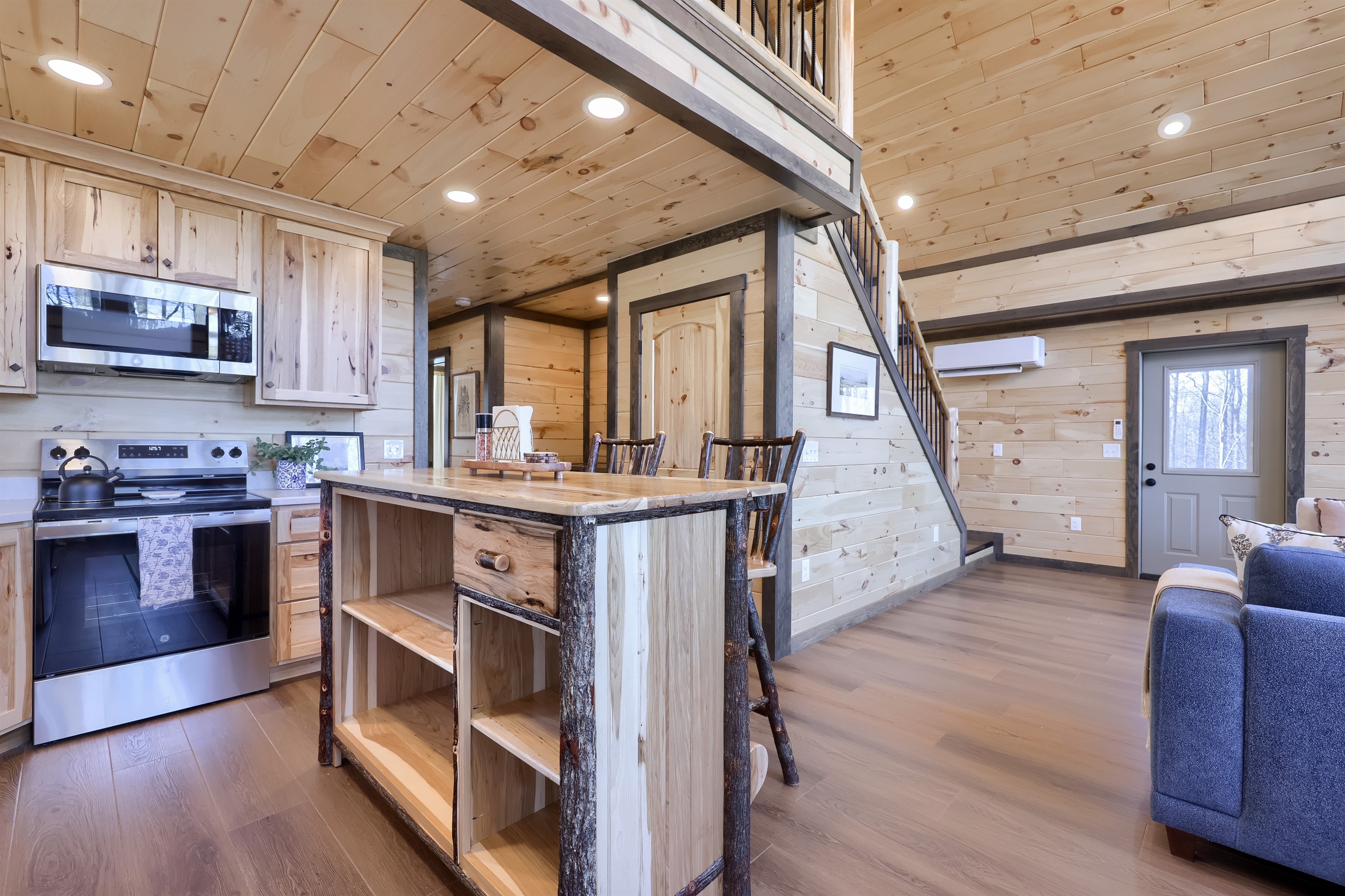 Plenty of Open Shelves to stock all the goodies you bring