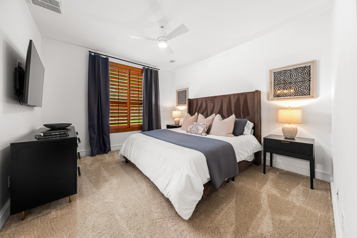 Sink into the comfort of a king-size bed after a day of adventure.