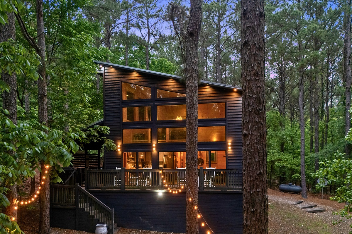 Another exterior angle highlights the thoughtful design and how well the home blends into its environment.