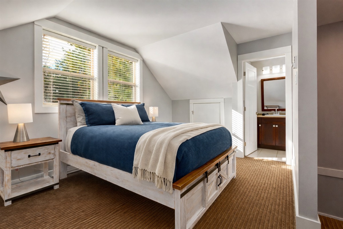 Queen in semi-private loft