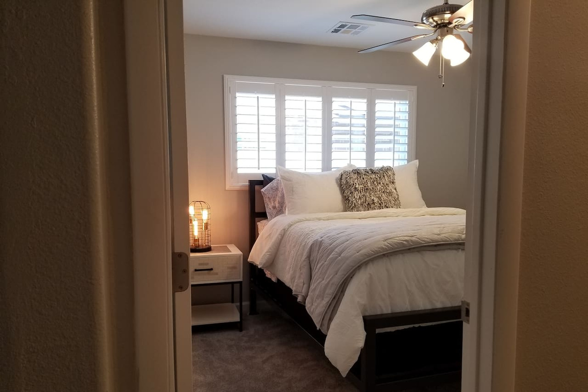 New beds and character. All bedrooms have night stands, lights, and dressers