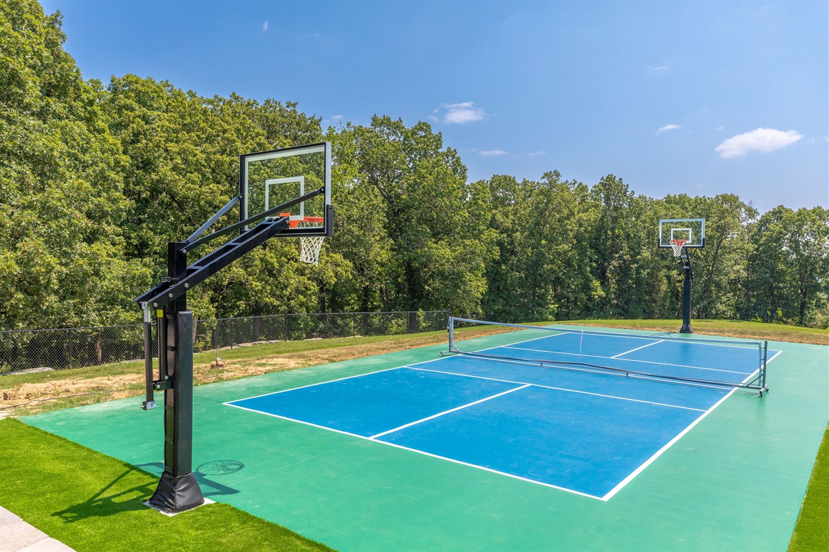 Challenge the family to pickleball or basketball!
