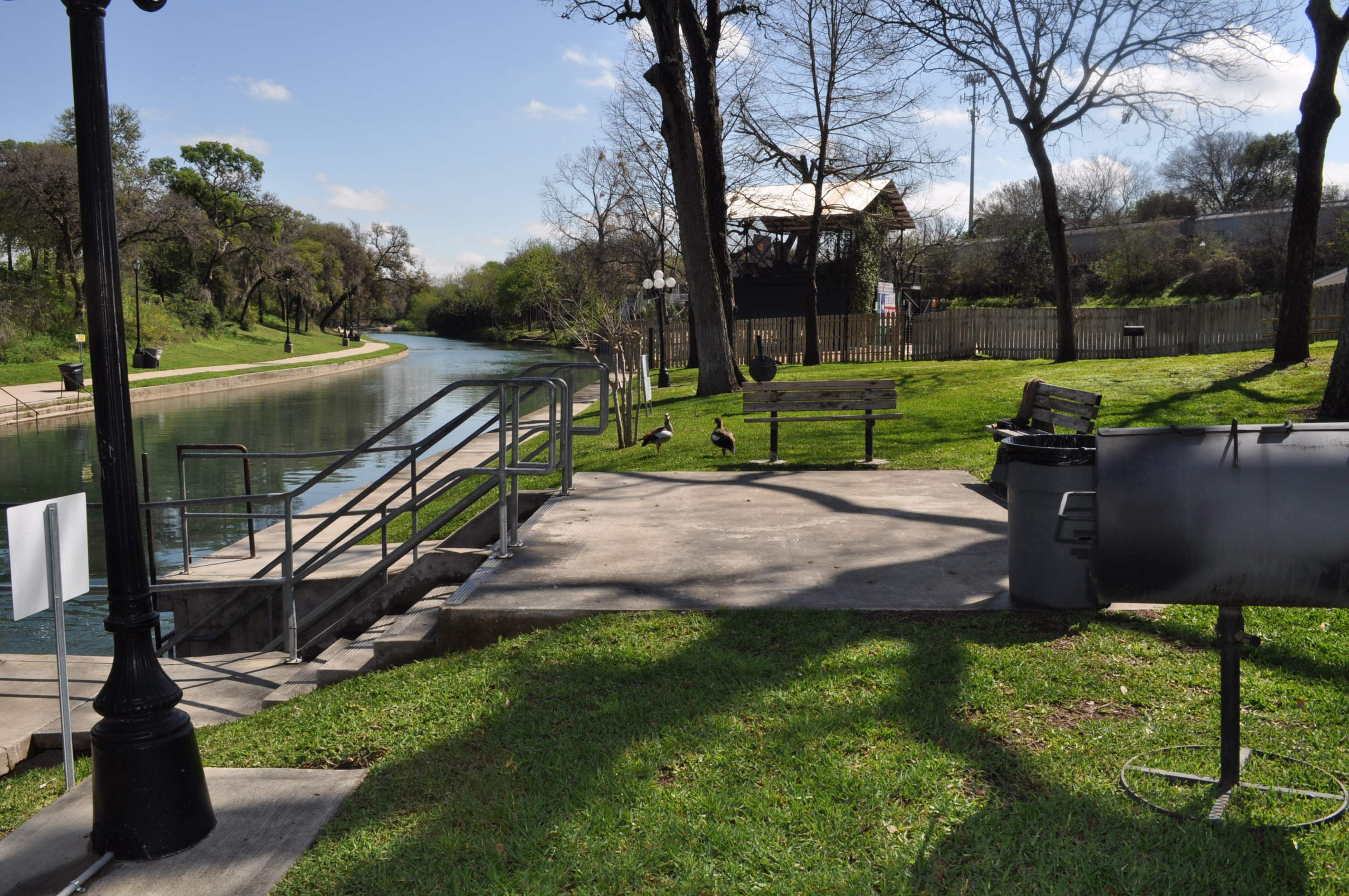 Stairs at the bulkhead allow you to get into the river.