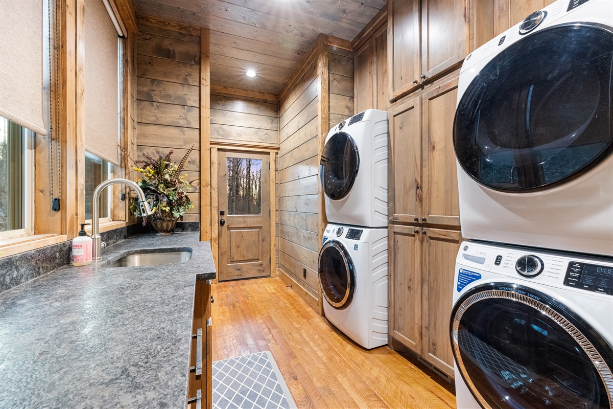 Convenient laundry and utility space designed for extended comfort stays