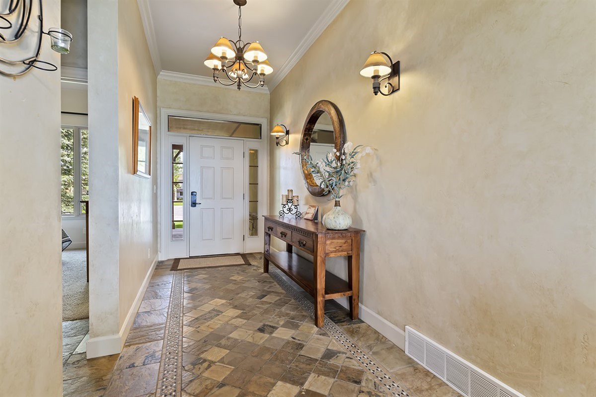 Welcoming entryway that sets the tone for your mountain escape