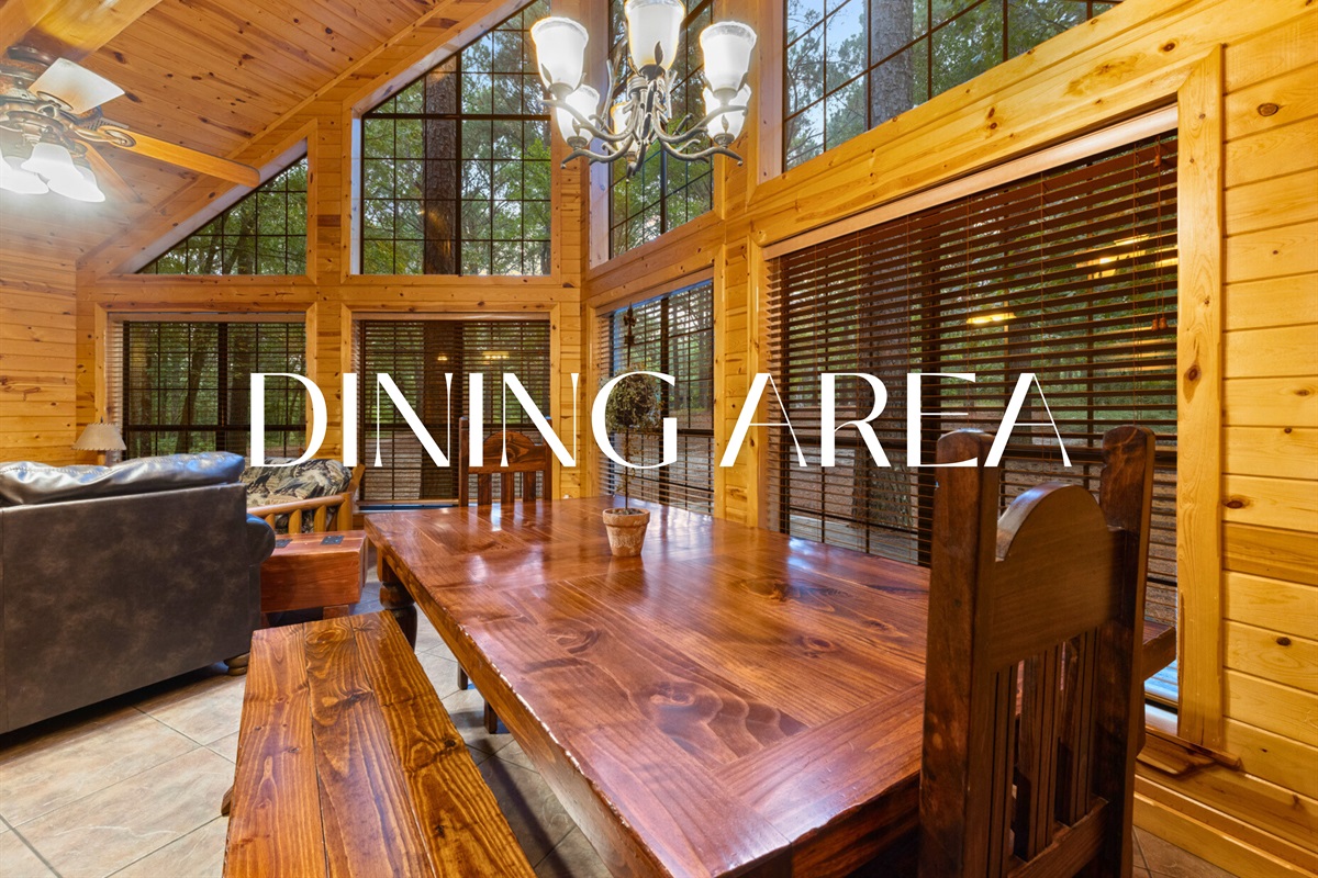 Large dining table perfect for family dinners or game nights