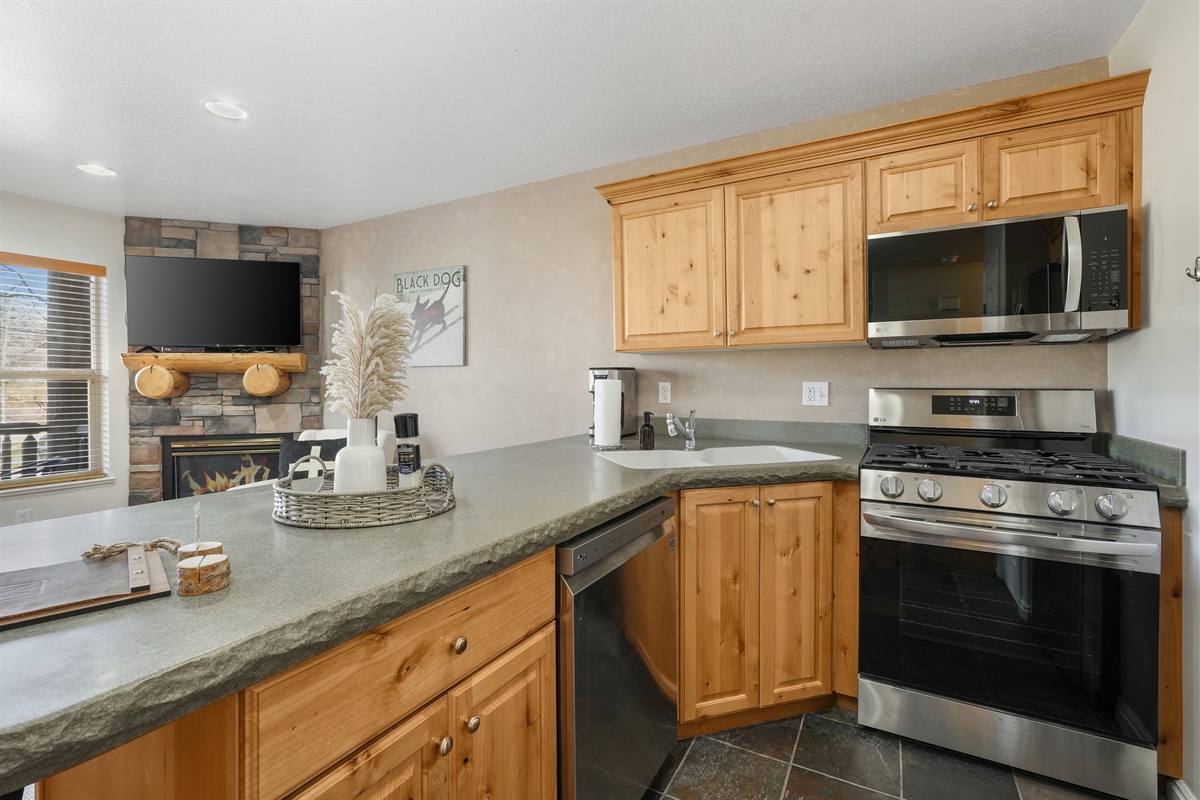 A fully equipped kitchen with everything you need for easy meals and casual cooking.