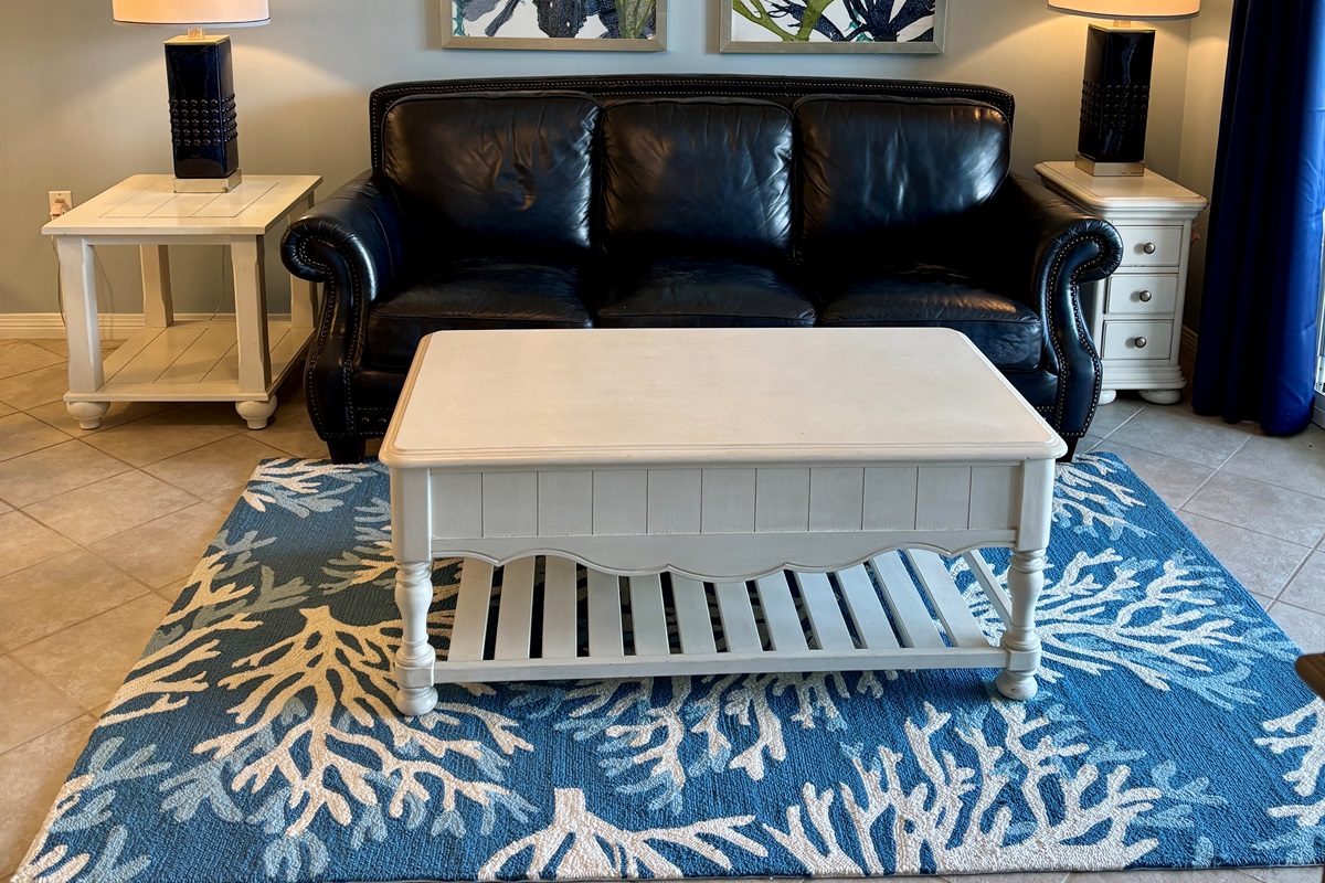 Living room with queen size sleeper sofa