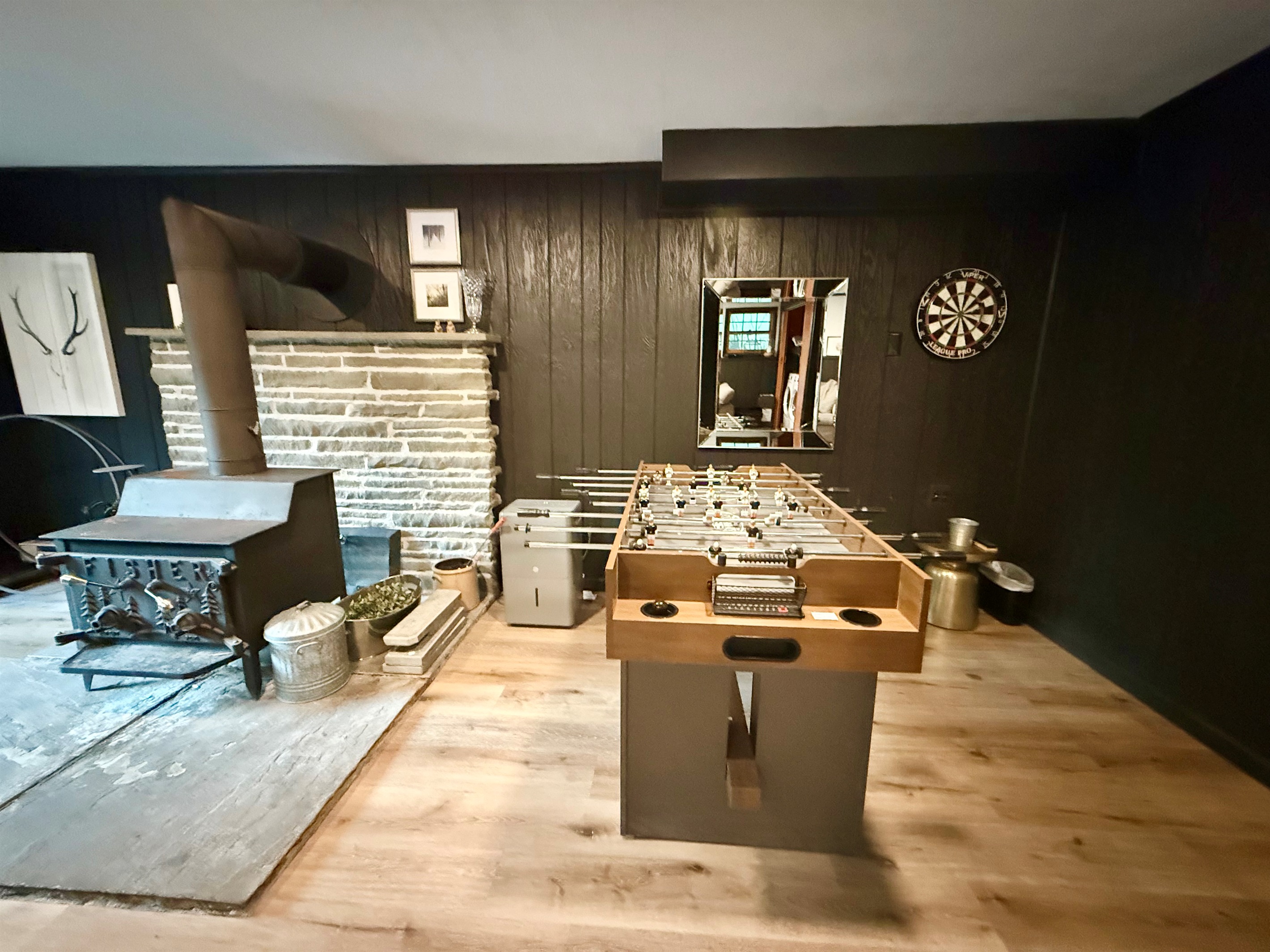 Foosball table and darts