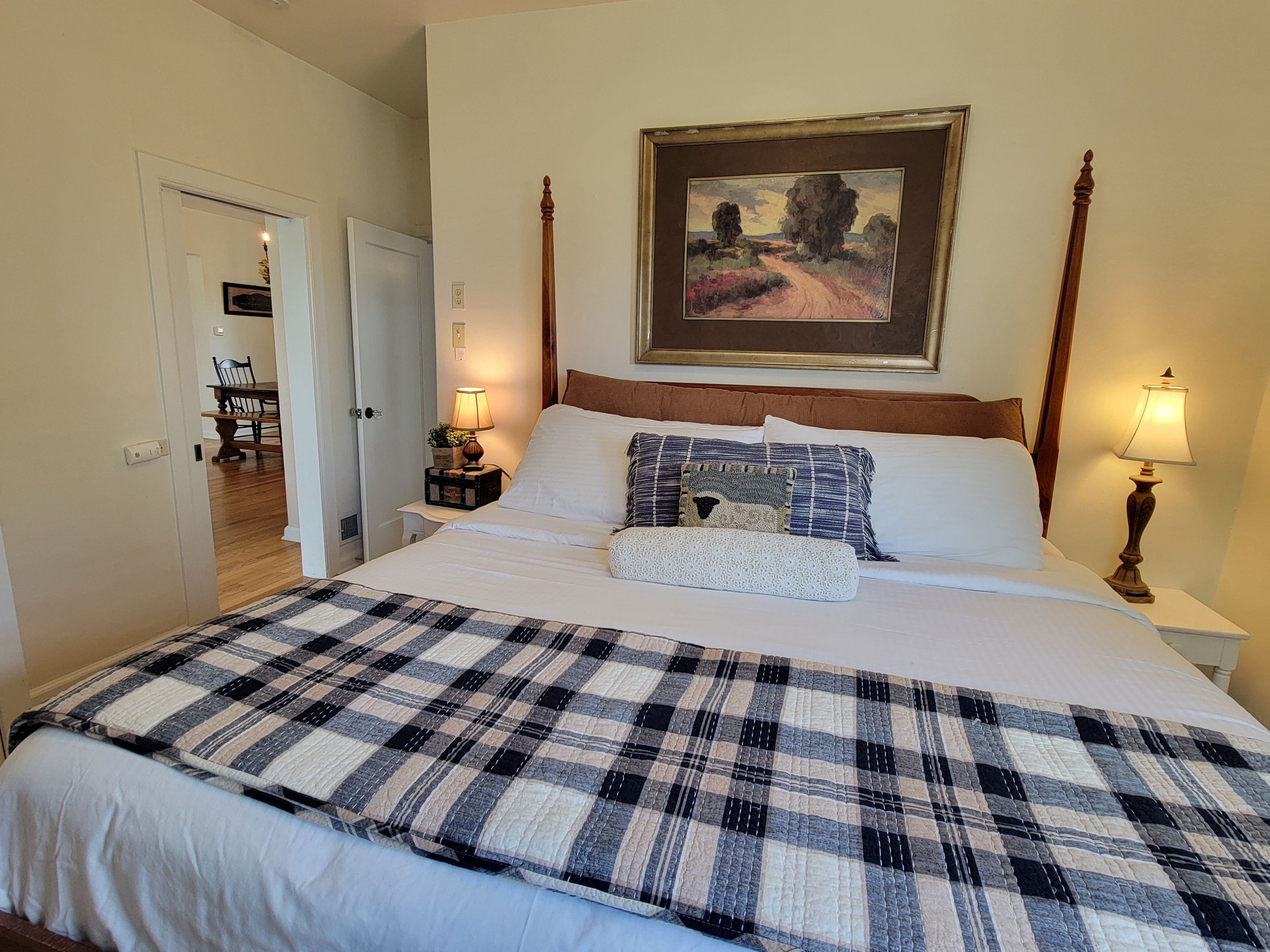 Sink in. High-end linens, all the blankets you could want, and nothing outside but quiet.