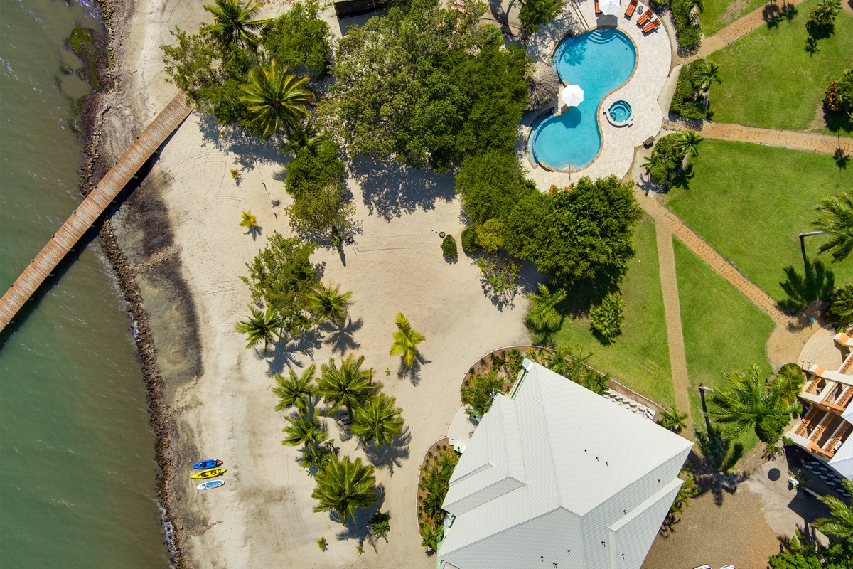 Aerial View of Building 1 and Pool