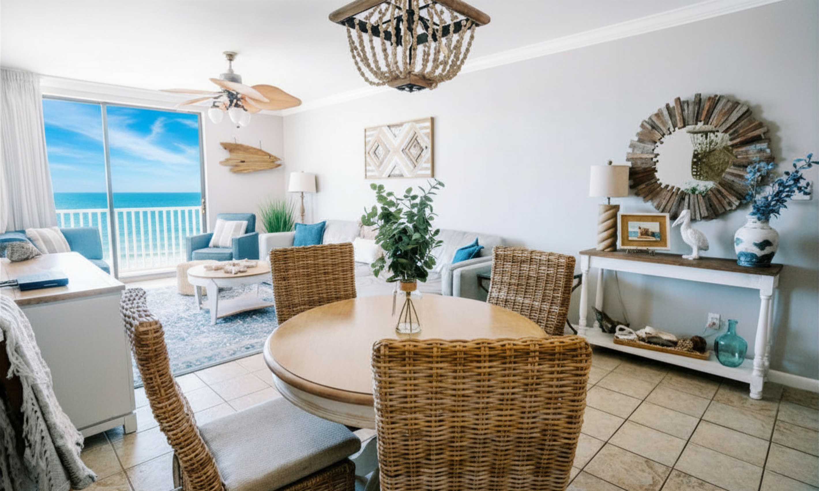 High-backed dining chairs = super comfy everywhere!
