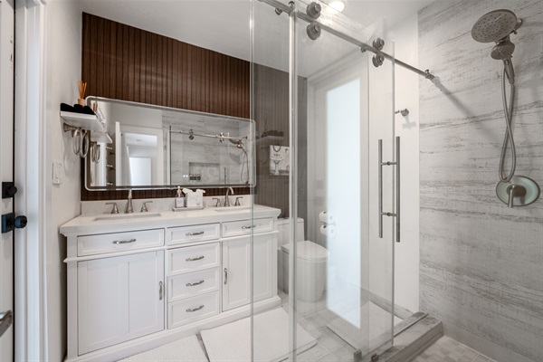Modern spa-style bathroom with luxury walk-in shower