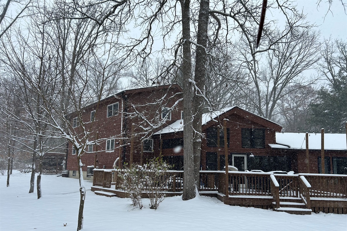 Guests love to hang out in the sunroom to watch the snow fall. Another great place to watch snow fall is from the hot tub.