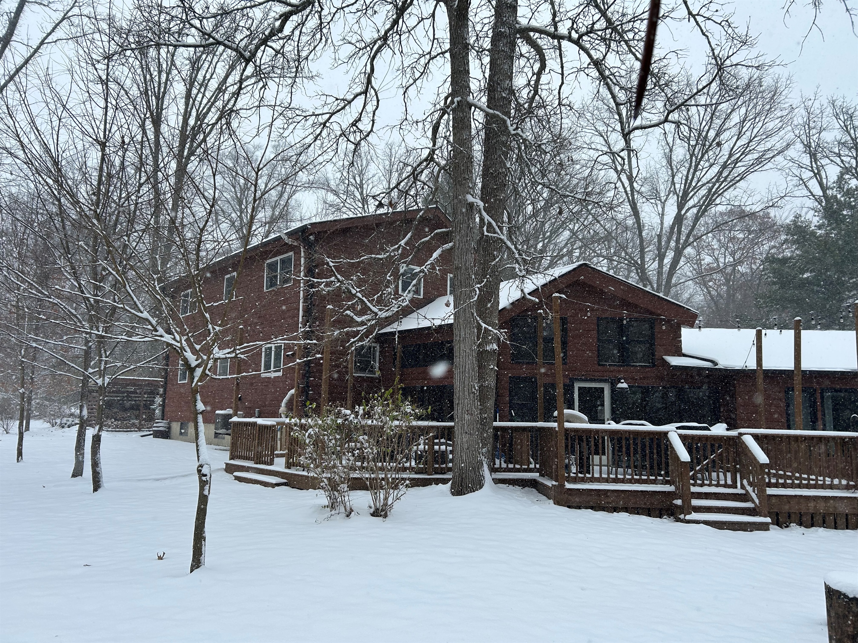 Guests love to hang out in the sunroom to watch the snow fall. Another great place to watch snow fall is from the hot tub.