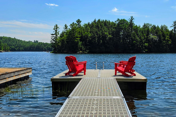 Stable, spacious seating out on comfortable deck chair on the water