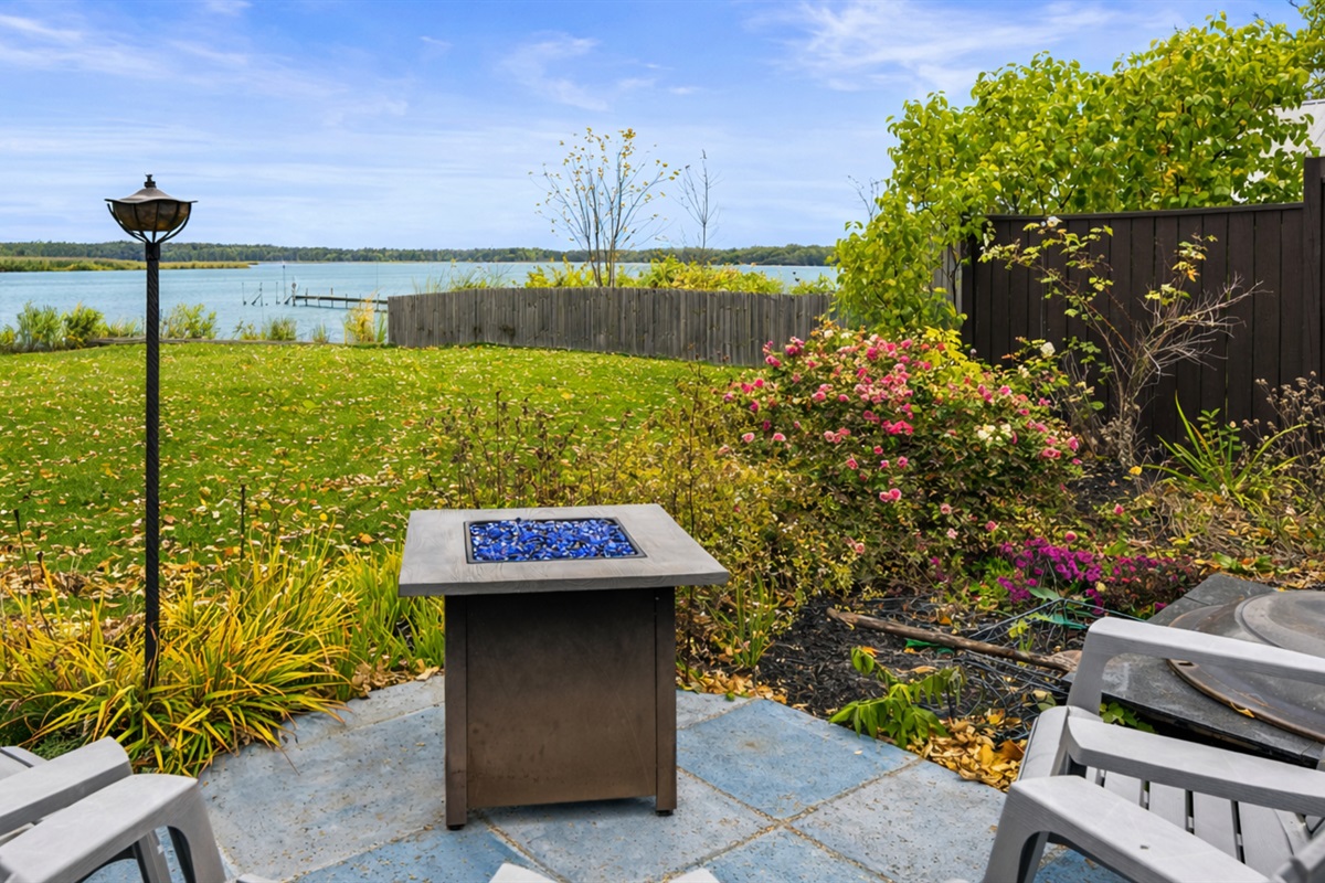 Relax by the gas fire pit