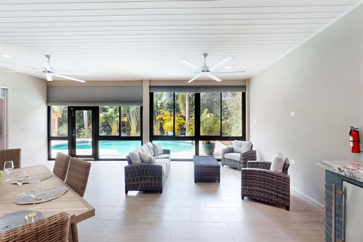 Open living area flowing to the patio for easy lounging.