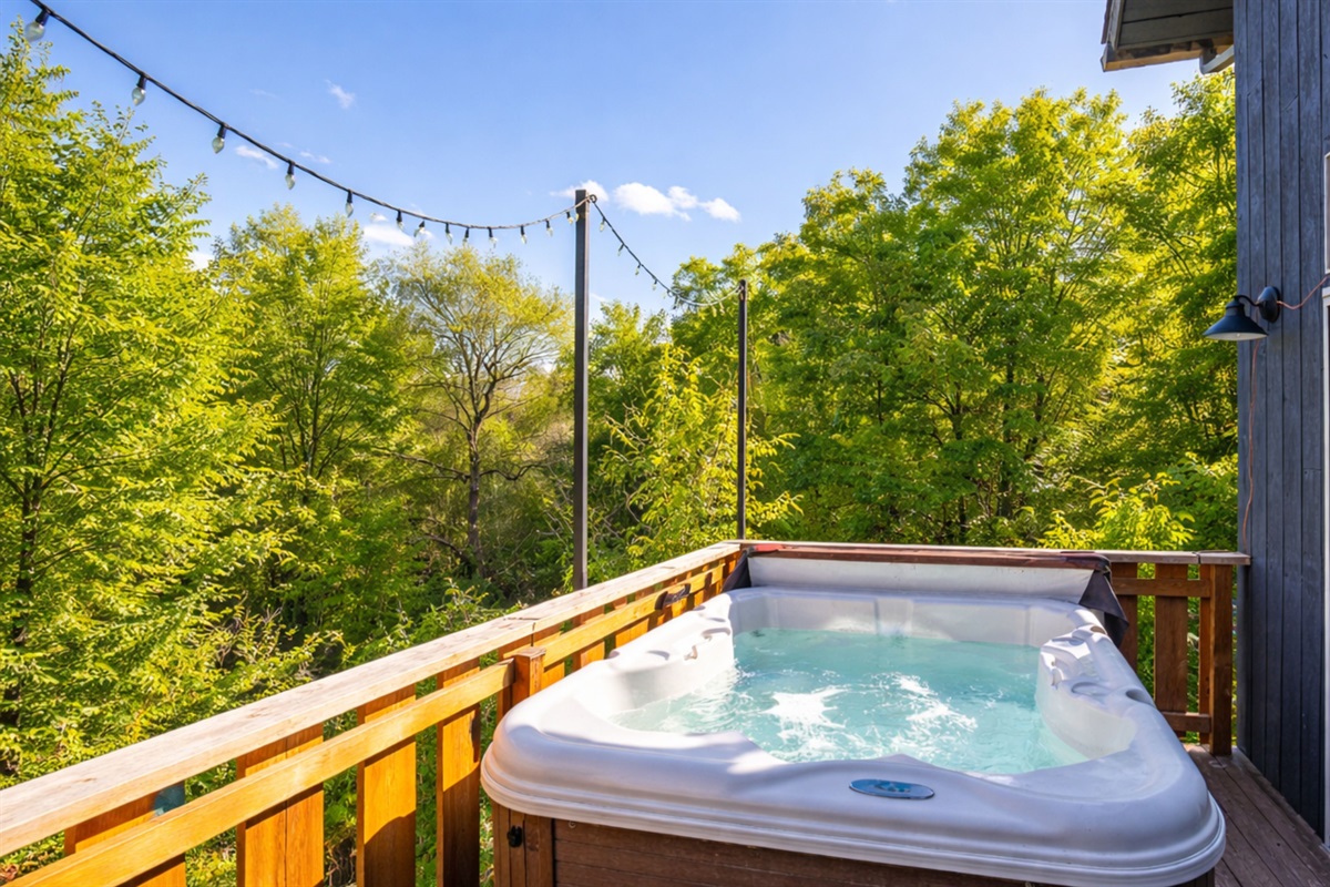 Picturesque views from the hot tub
