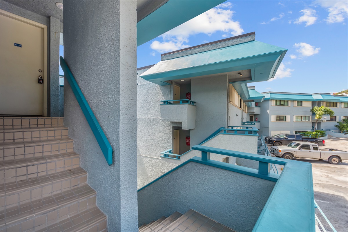 Walk up the steps to unit 22-36 and relax in Sundance Shores