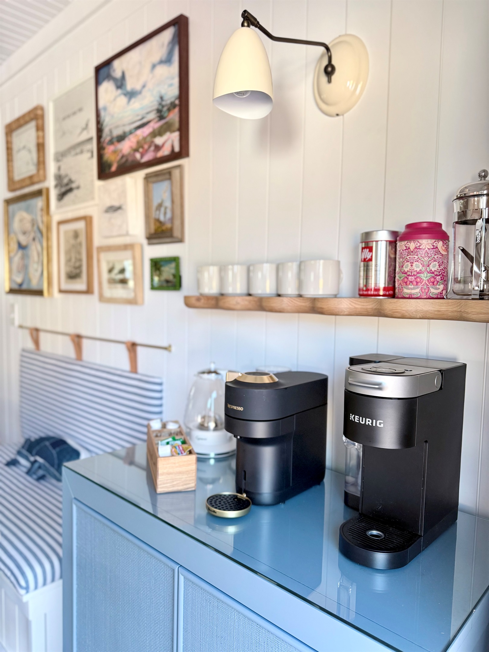 Coffee bar with Nespresso, Keurig and french press